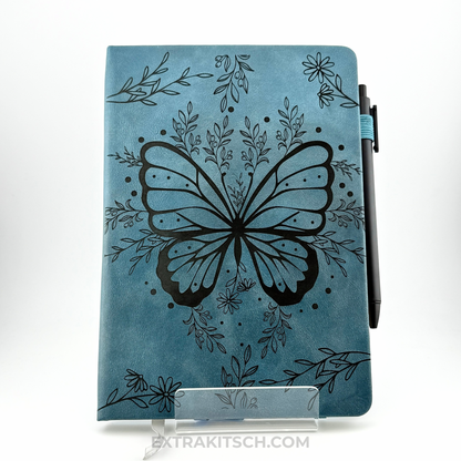 Butterfly Journal – Engraved Vegan Leather Notebook with Pen