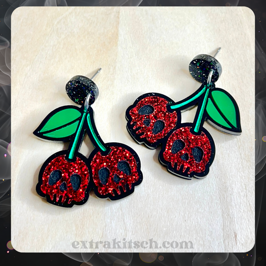 Skull Cherry Bomb Earrings