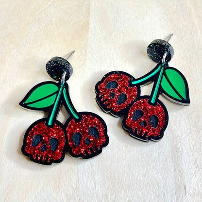 Skull Cherry Bomb Earrings