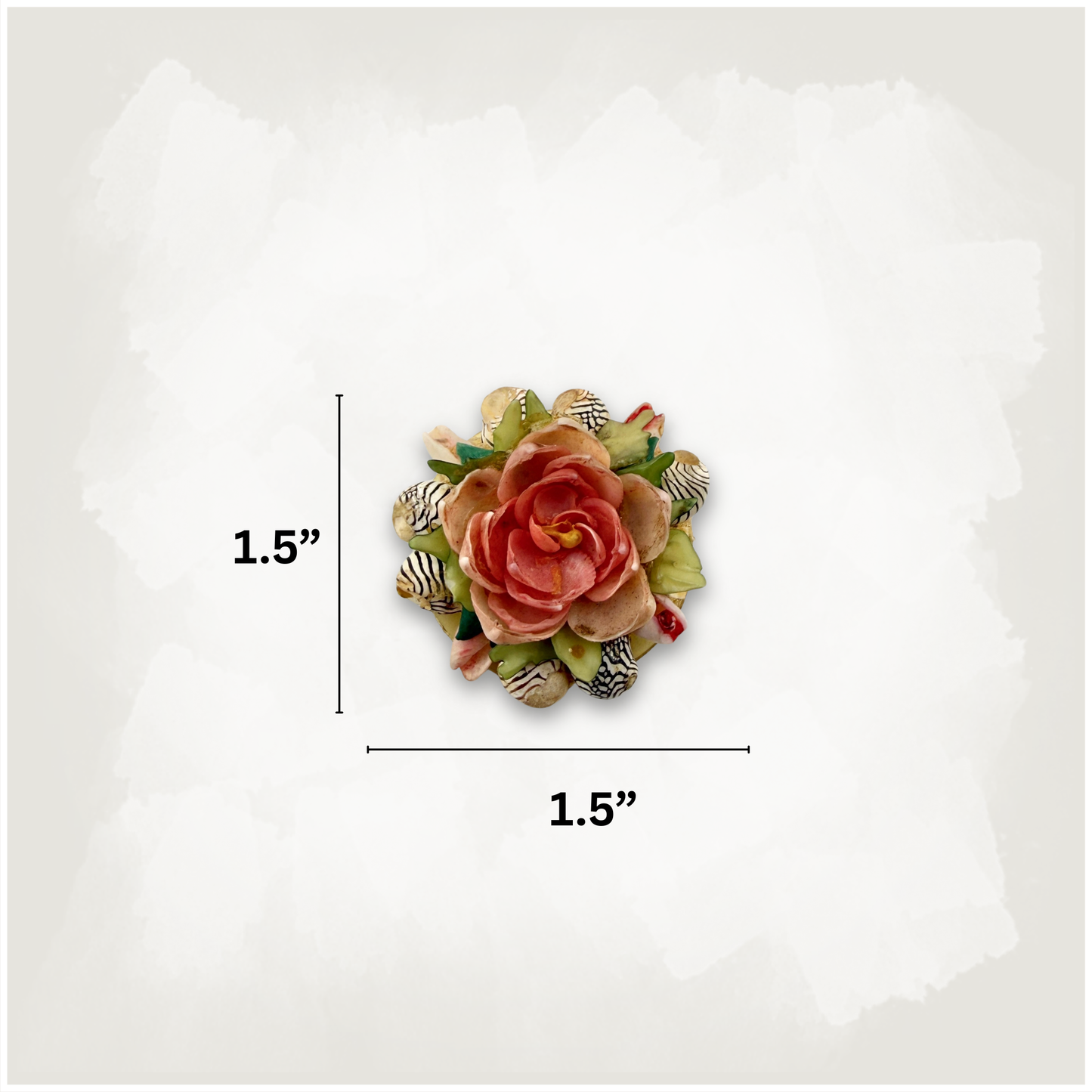 Vintage Rose Shell Brooch