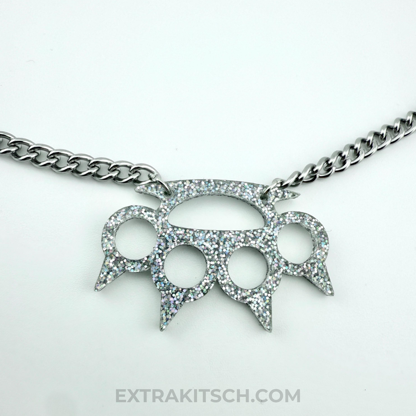 Y2K Glitter Knuckles Emo Necklace * Small Charm