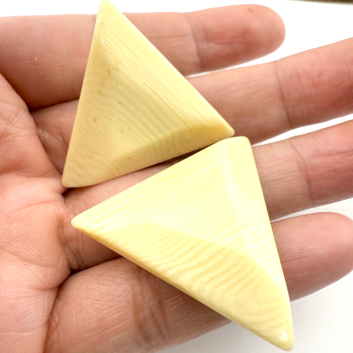 Vintage Geometric Lucite Clip On Earrings