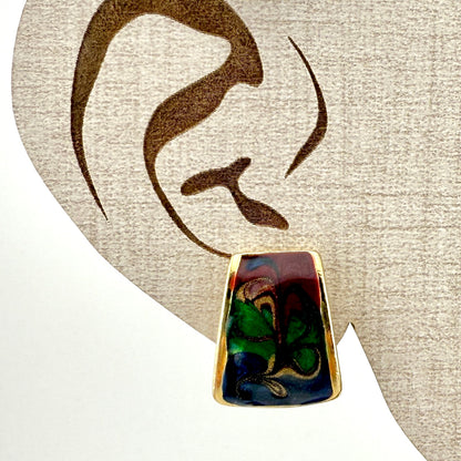 Vintage Abstract Gold Tone Clip-On Earrings