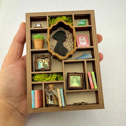 Miniature Jane Austen Curio Library Bookshelf