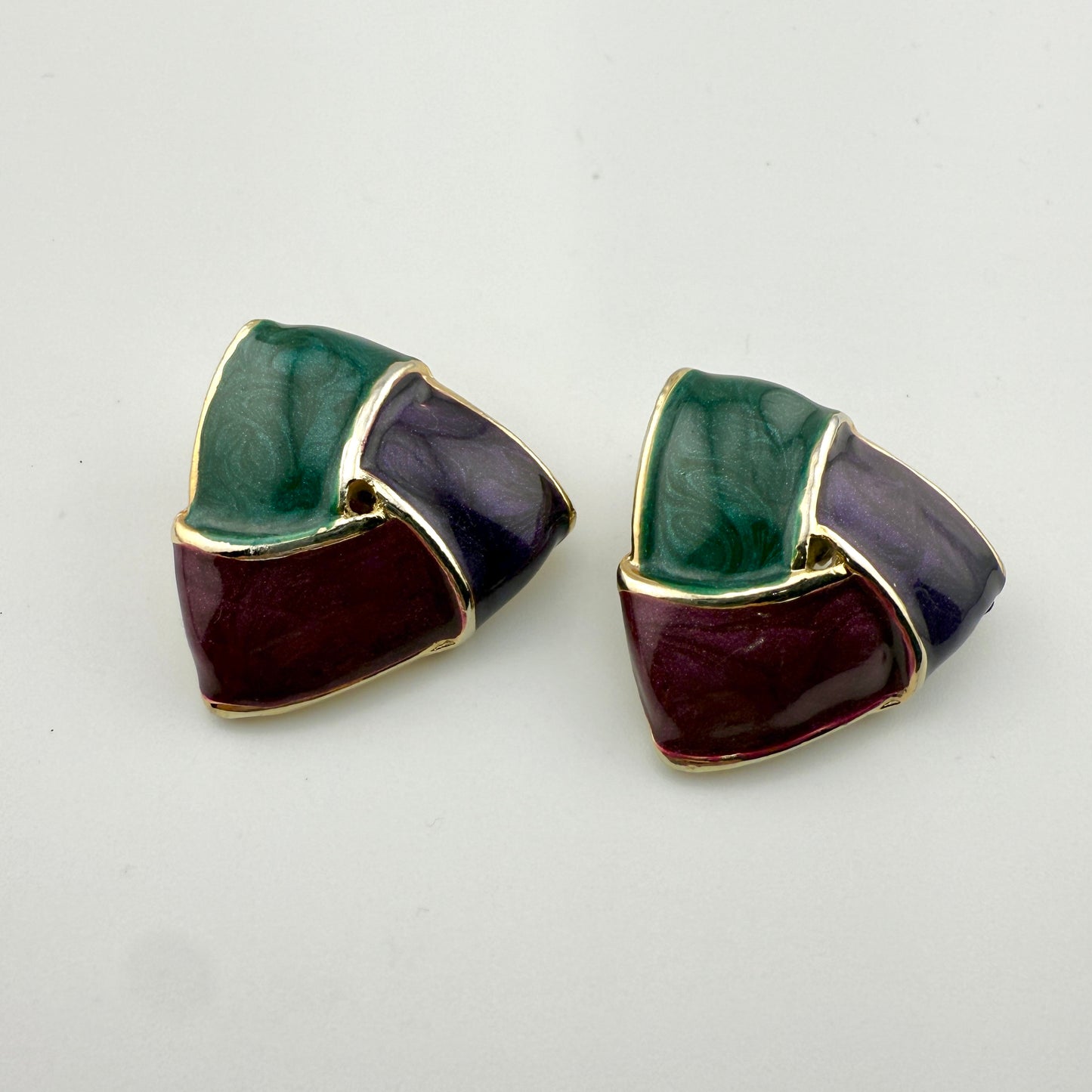 Kerissa Vintage Enamel Clip On Earrings