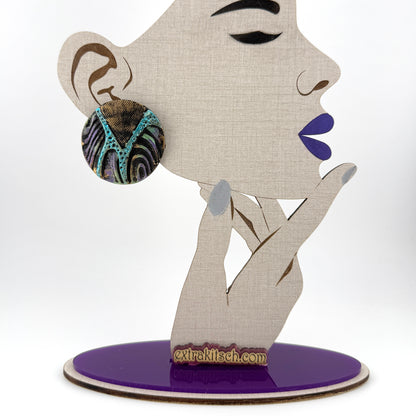 Hand Painted Abstract Statement Stud Earrings