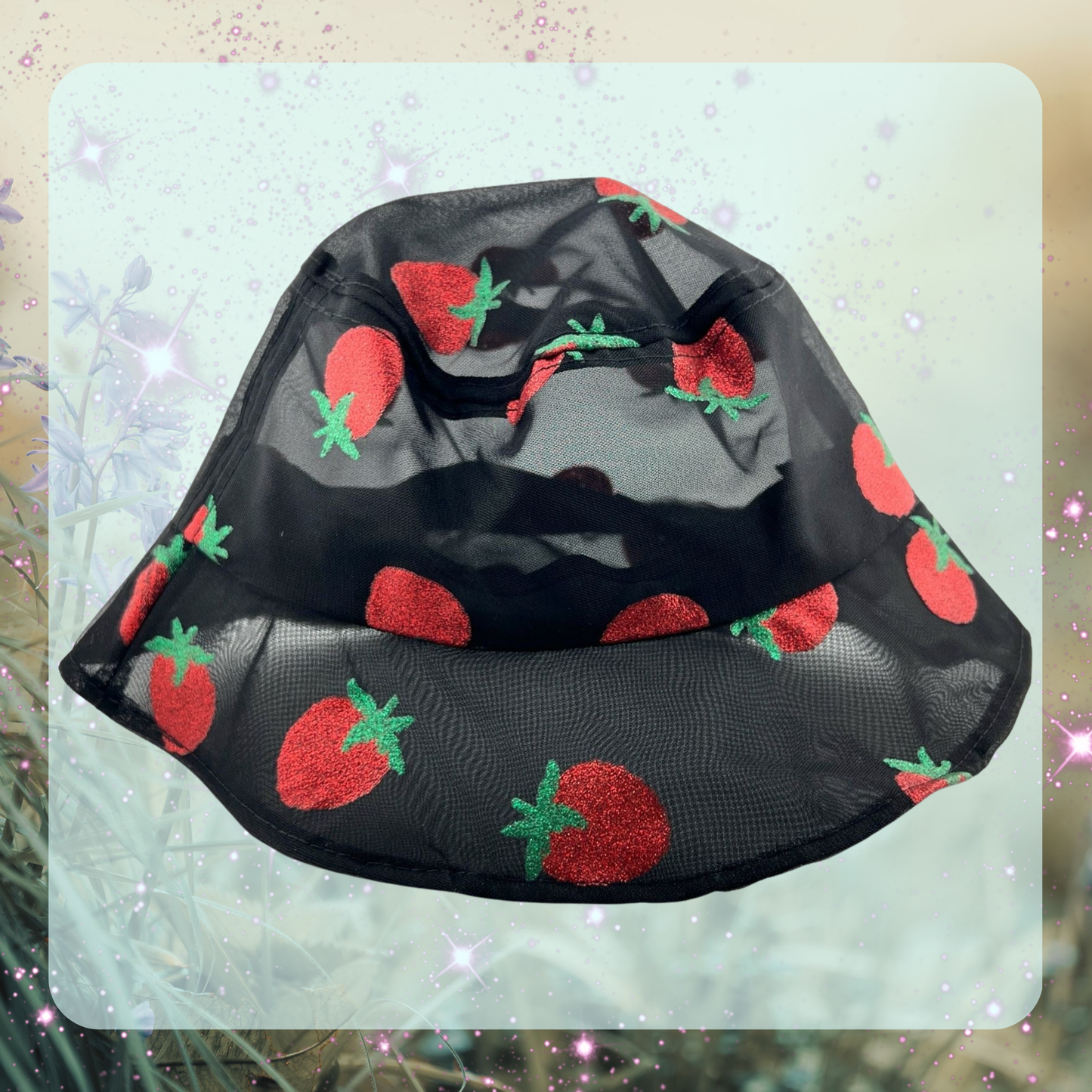 Strawberry Print Bucket Hat