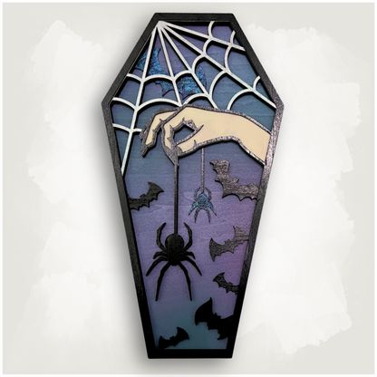 Spider Web Coffin Wall Art
