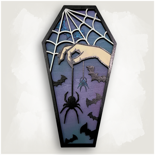 Spider Web Coffin Wall Art