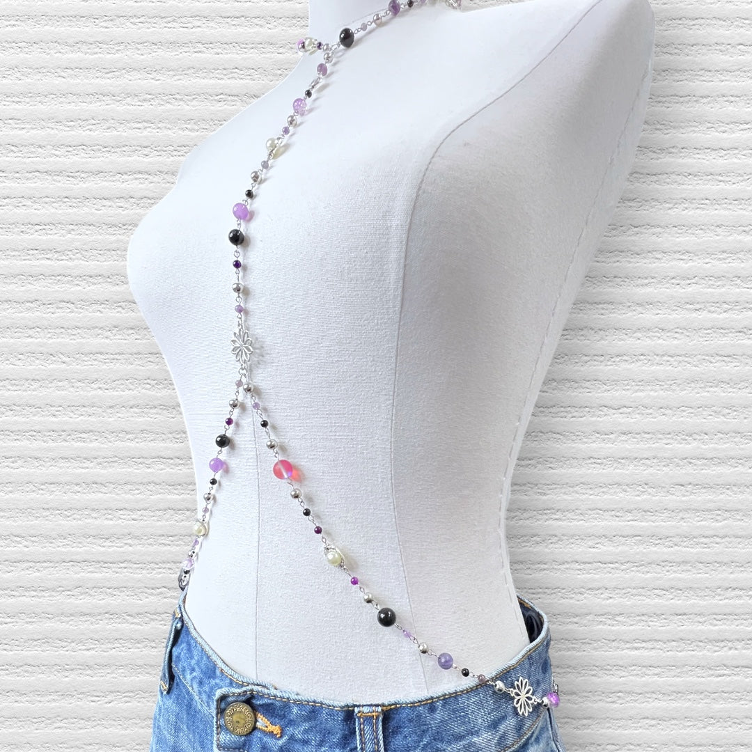 Purple Daisy Beaded Body Chain