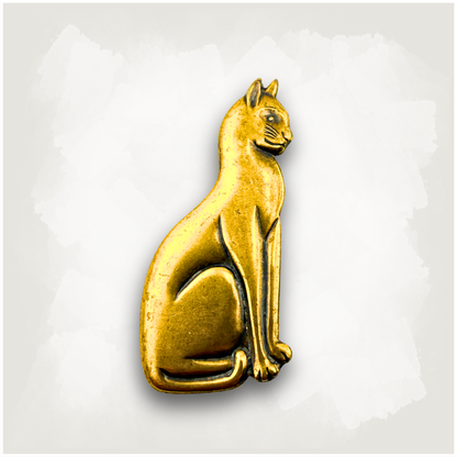 Vintage Egyptian Style Cat Brooch