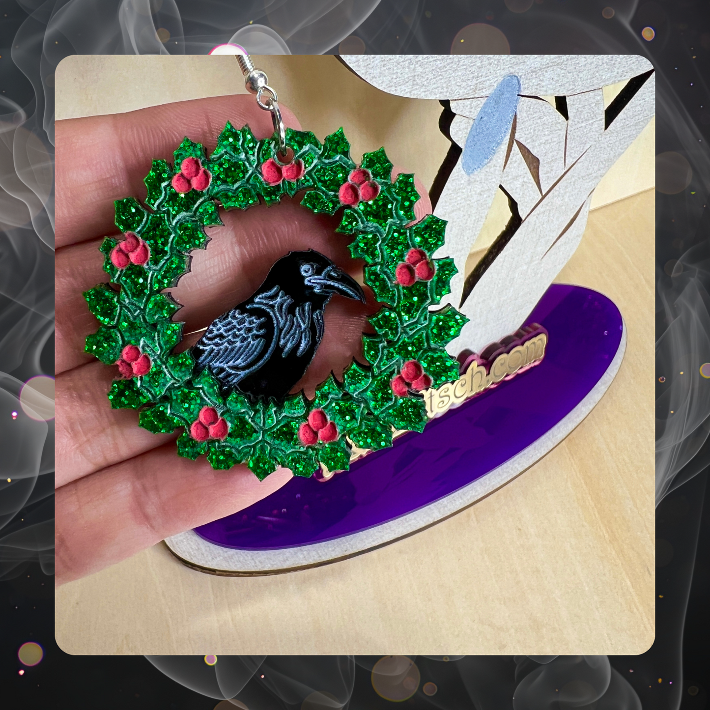 Raven Wreath Earrings