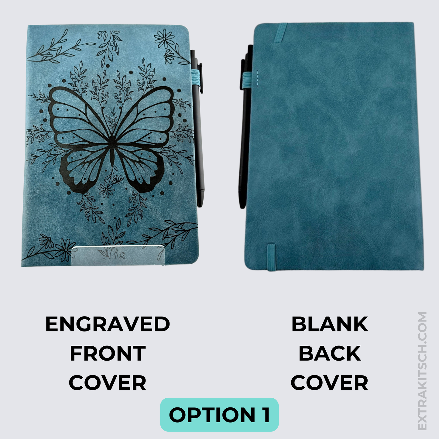 Butterfly Journal – Engraved Vegan Leather Notebook with Pen