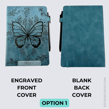 Butterfly Journal – Engraved Vegan Leather Notebook with Pen