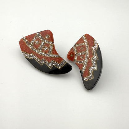 Vintage Art Deco Geometric Statement Earrings
