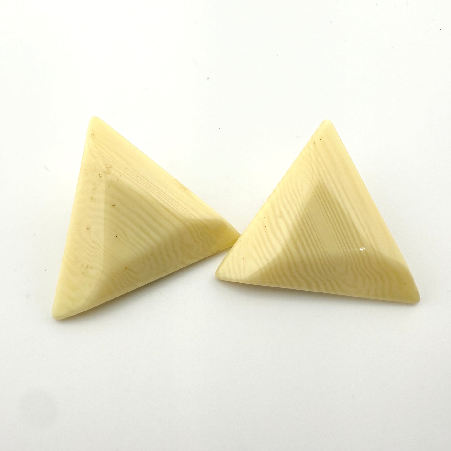 Vintage Geometric Lucite Clip On Earrings