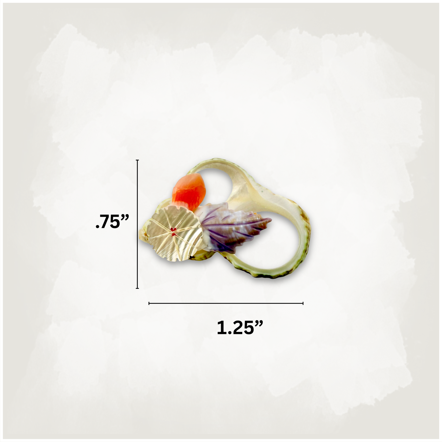 Vintage Floral Shell Pin