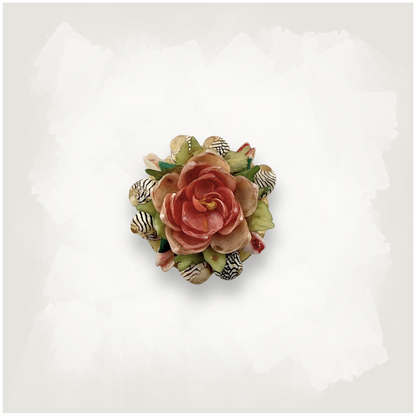 Vintage Rose Shell Brooch