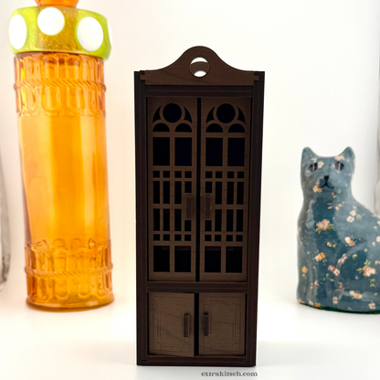 Miniature Book Nook Cabinet – Haunted Bookshelf Curio Display