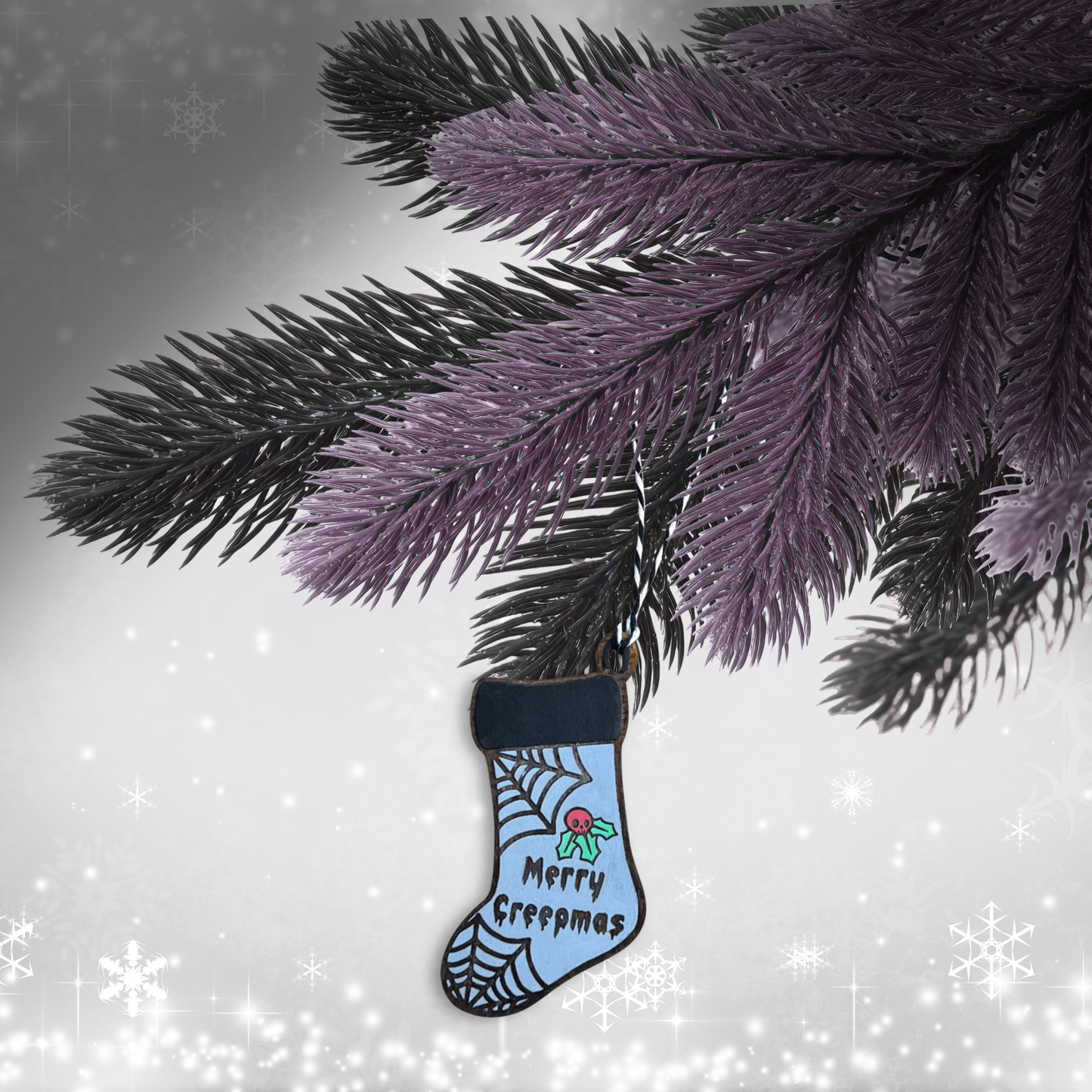 Horror Merry Creepmas Stocking Spooky Ornament