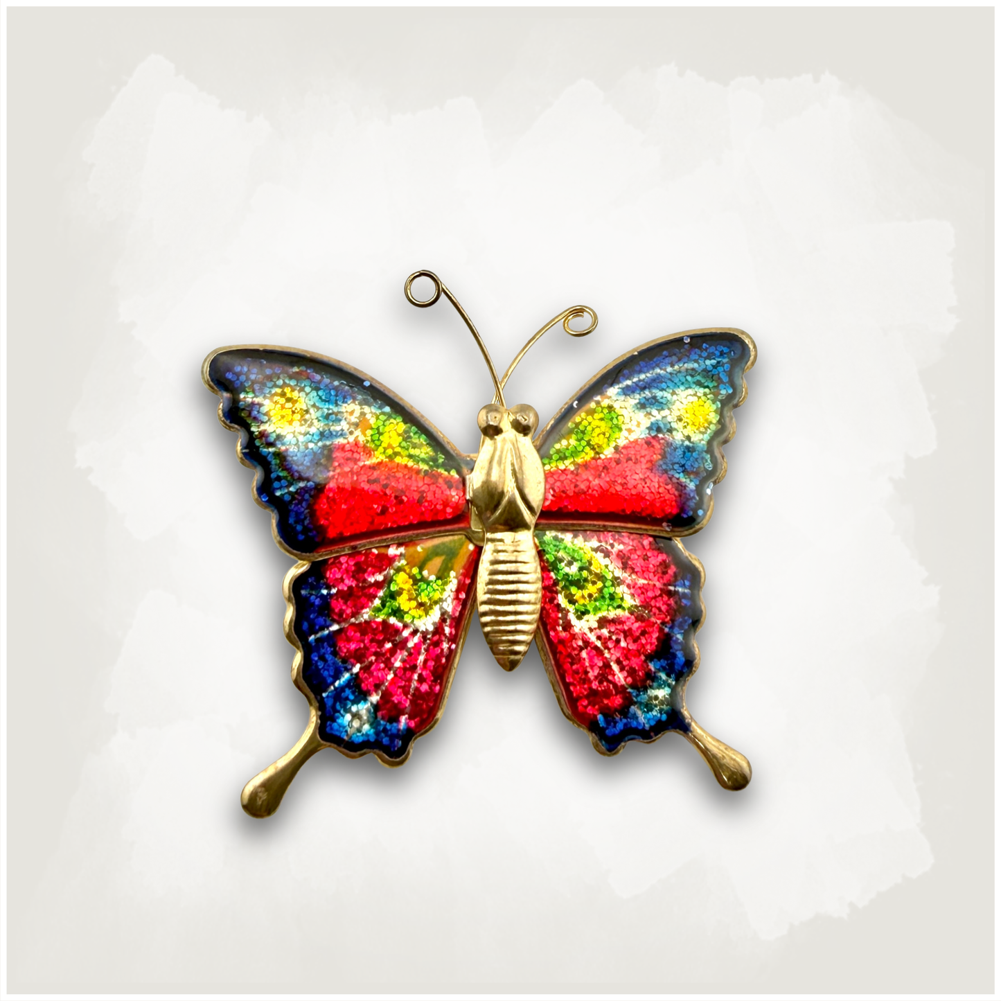 Vintage Glitter Butterfly Pin