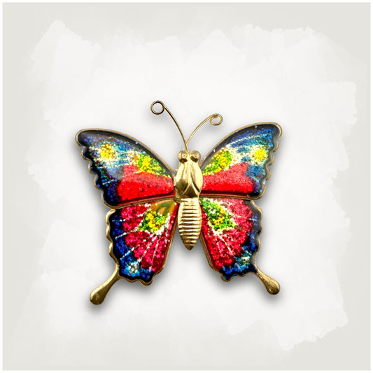 Vintage Glitter Butterfly Pin
