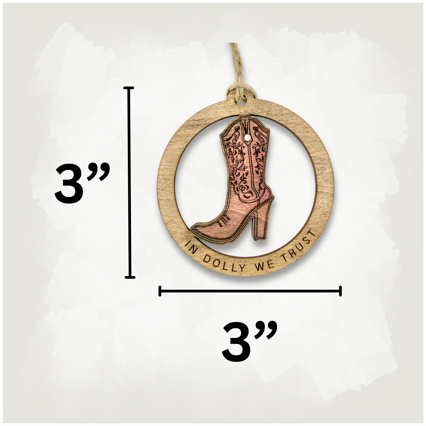 Pink Cowgirl Boot Ornament