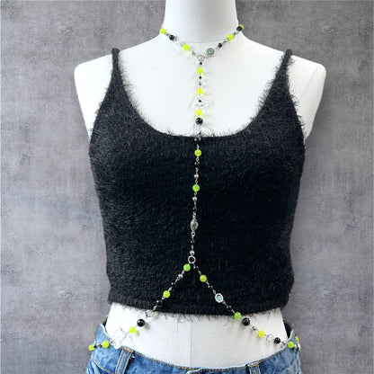 Glow In The Dark Evil Eye Beaded Body Chain