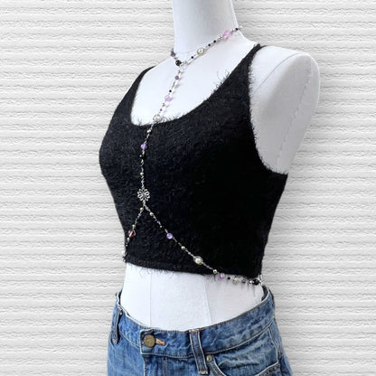 Purple Daisy Beaded Body Chain