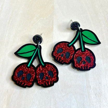 Skull Cherry Bomb Earrings