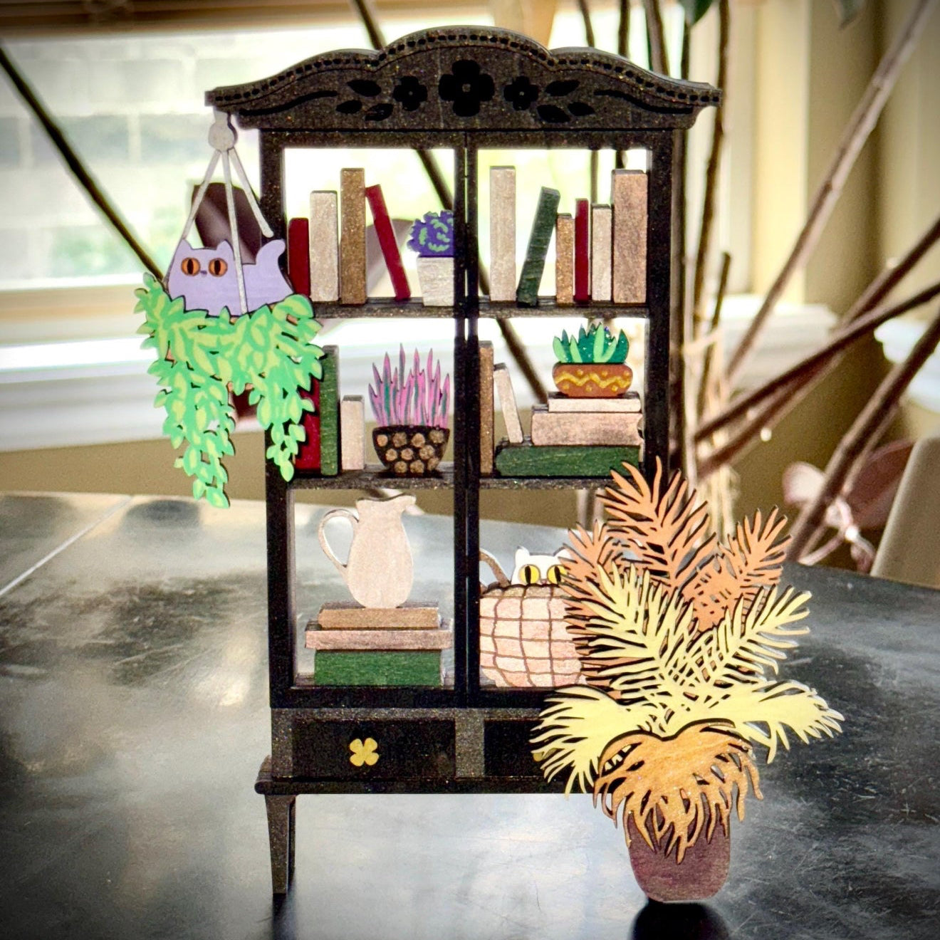 Cozy Kitty Cat 3D Mini Bookshelf