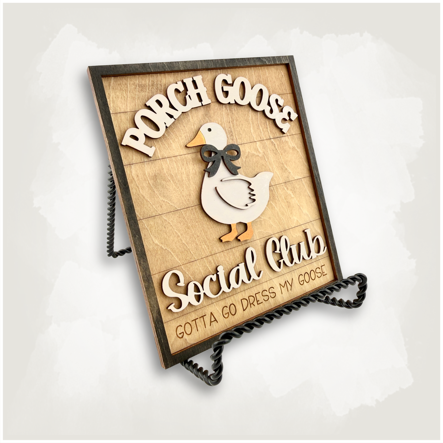 Porch Goose Social Club Sign 4.5”x5.5”