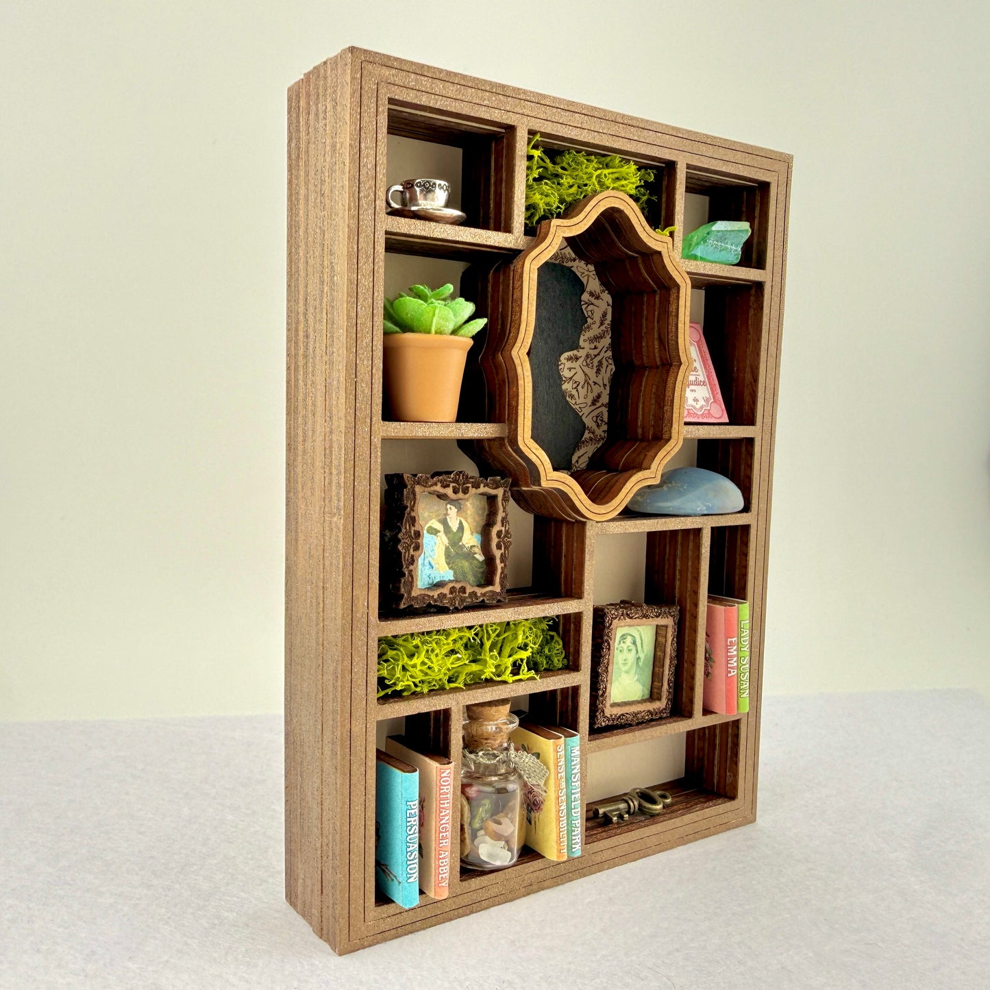 Miniature Jane Austen Curio Library Bookshelf
