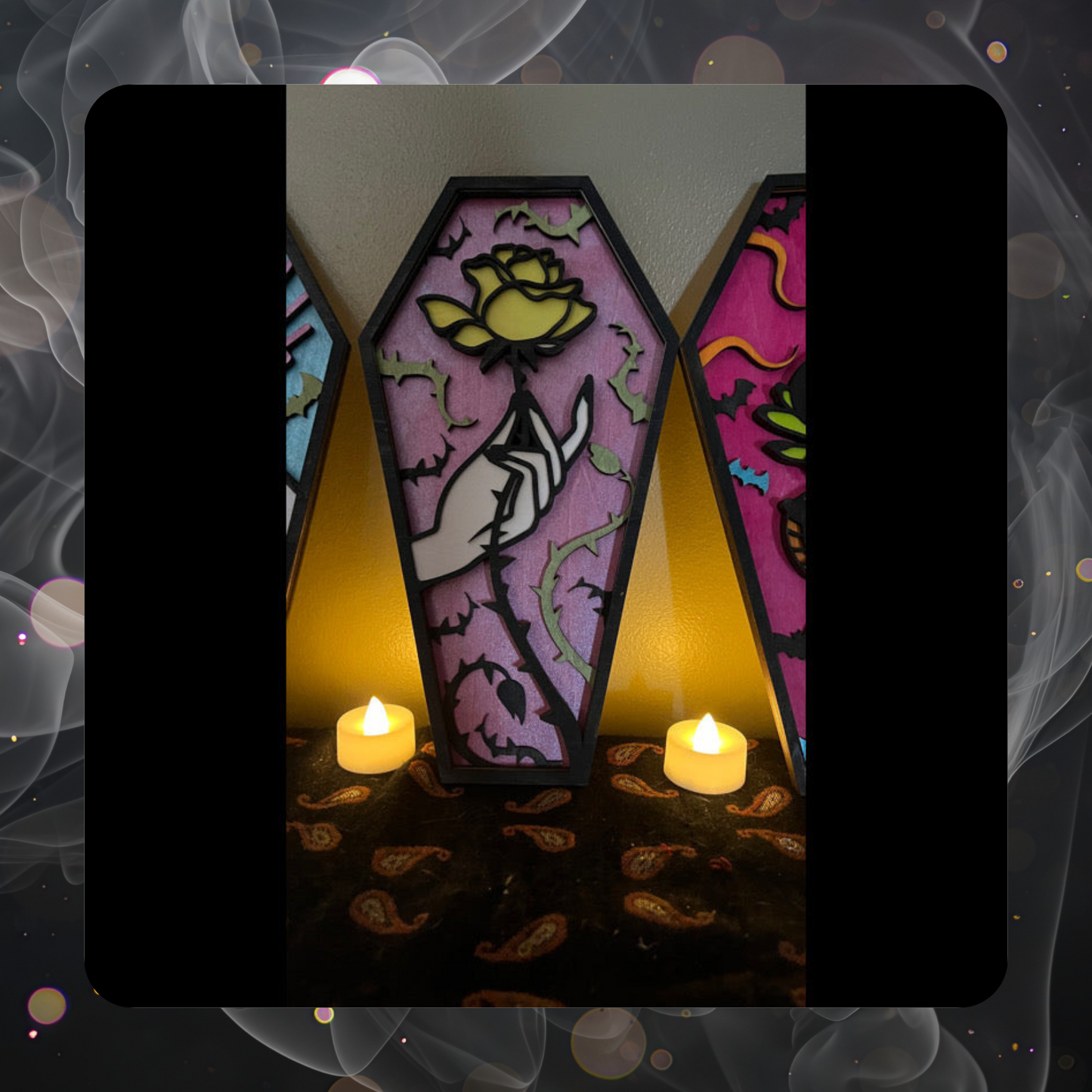 Witchy Coffin Art - Rose