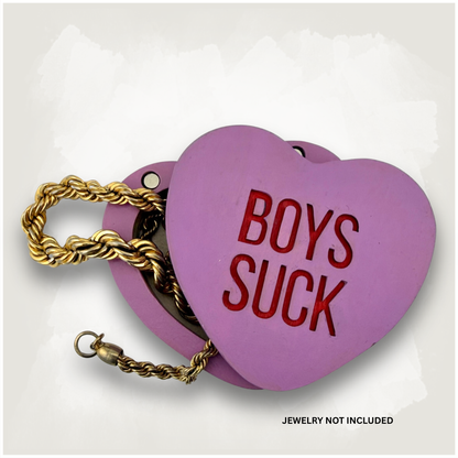 Boys Suck Conversation Heart Trinket and Jewelry Box