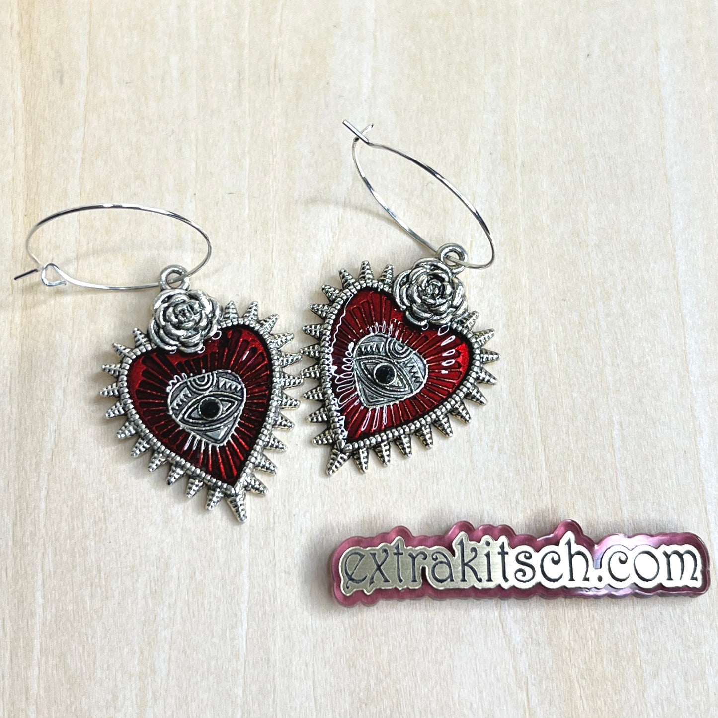 Gothic Sacred Heart Earrings