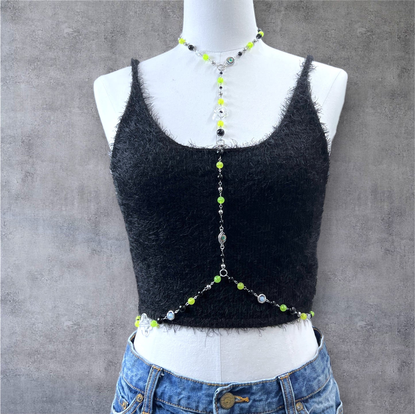 Glow In The Dark Evil Eye Beaded Body Chain