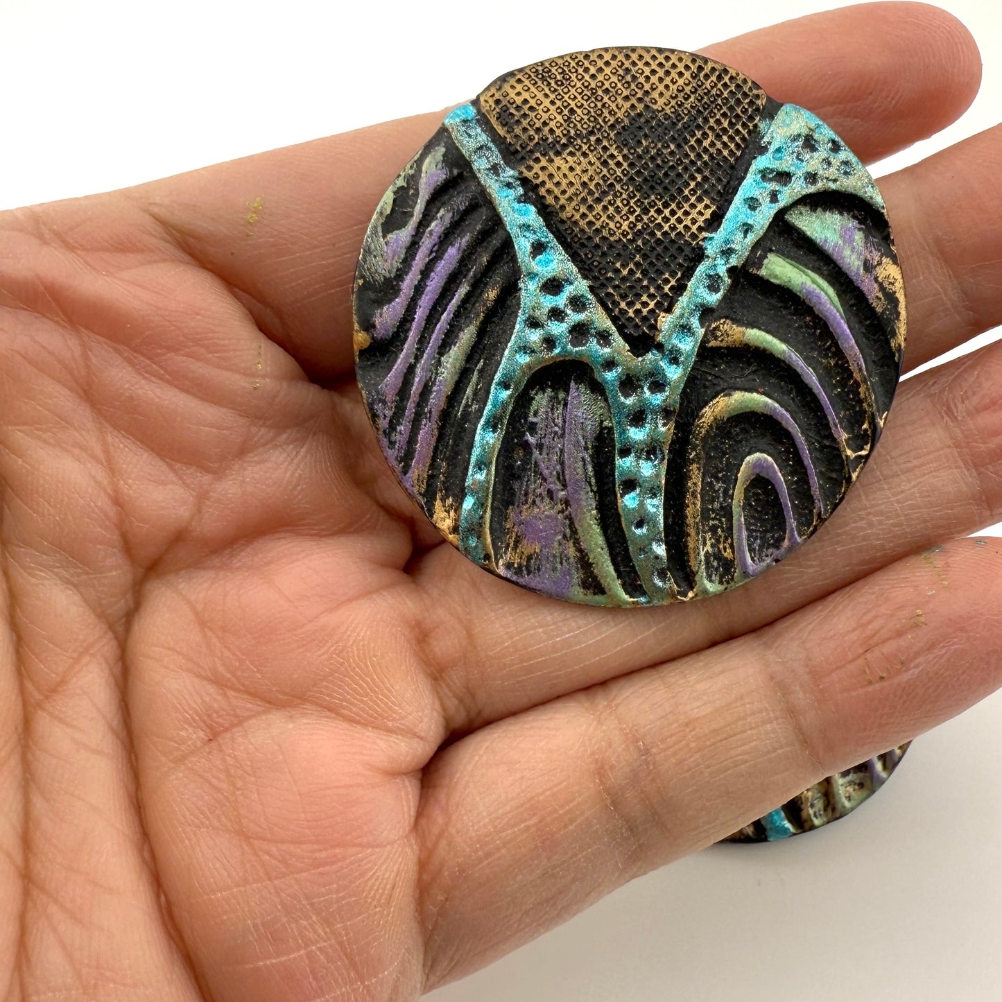 Hand Painted Abstract Statement Stud Earrings