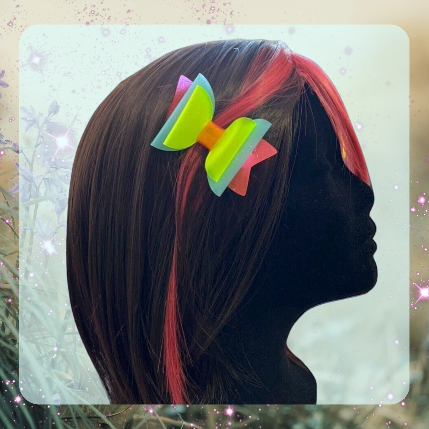 Y2K Neon Bow Hair Clips