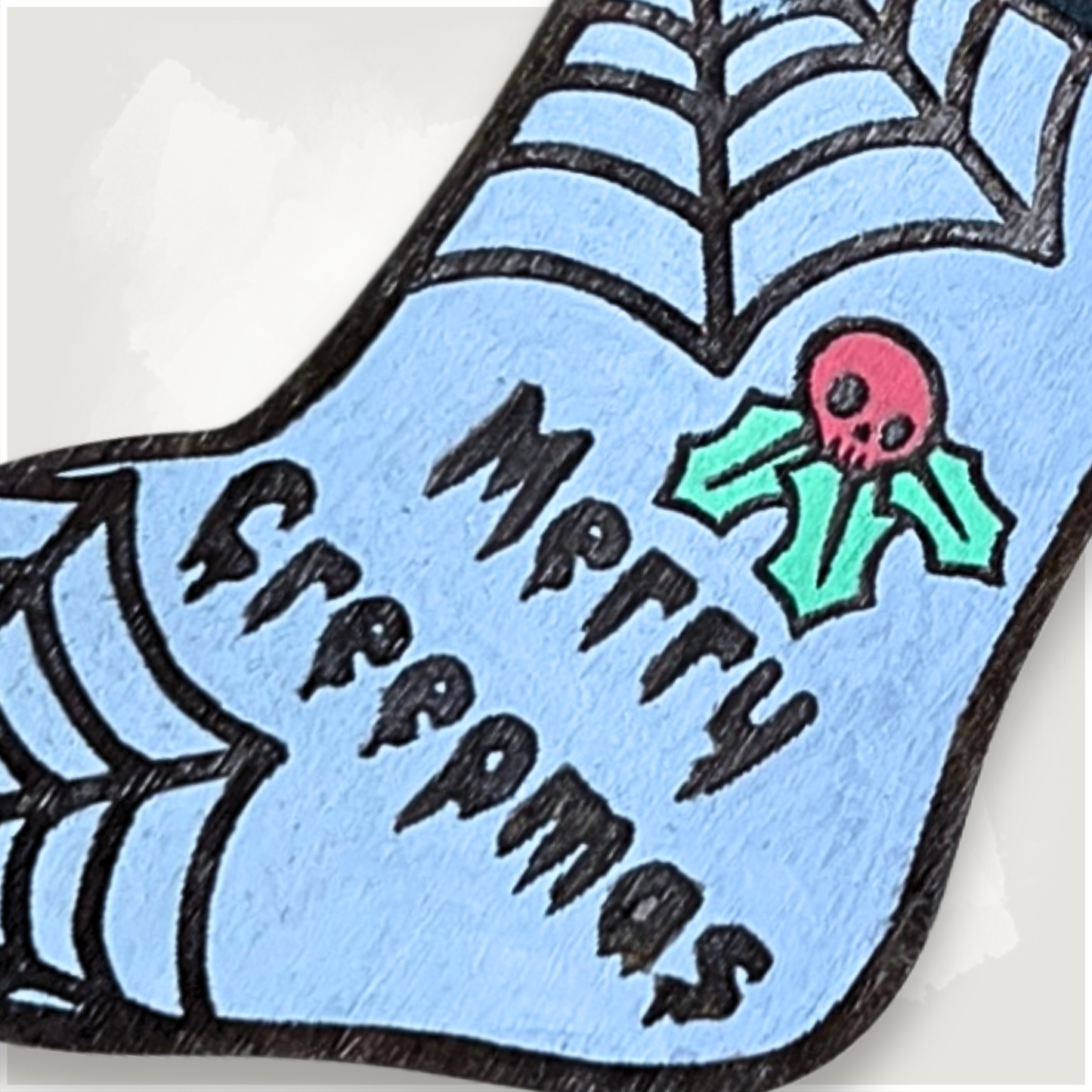 Horror Merry Creepmas Stocking Spooky Ornament