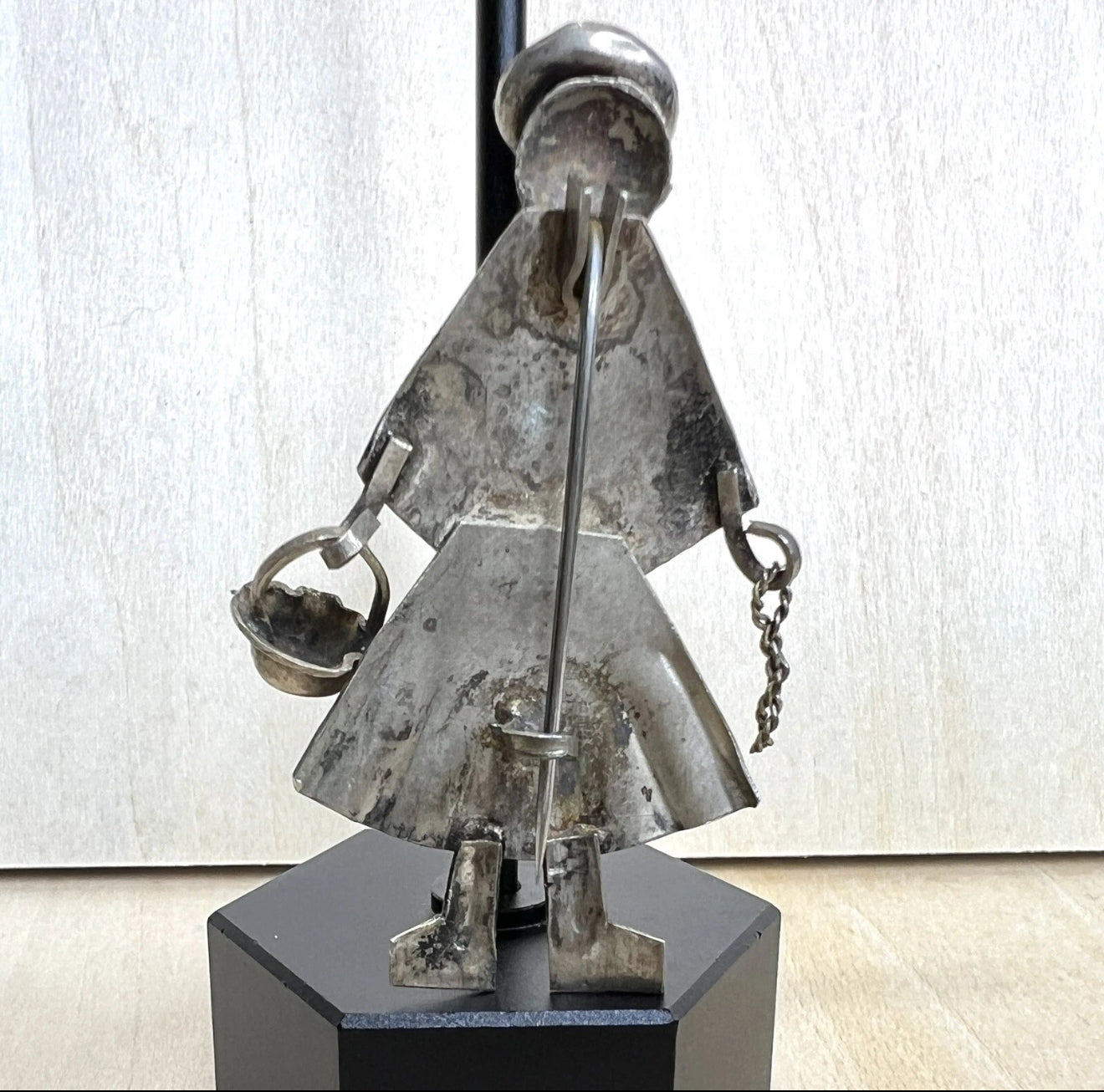 Vintage Metal Folk Art Brooch