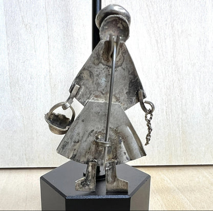 Vintage Metal Folk Art Brooch