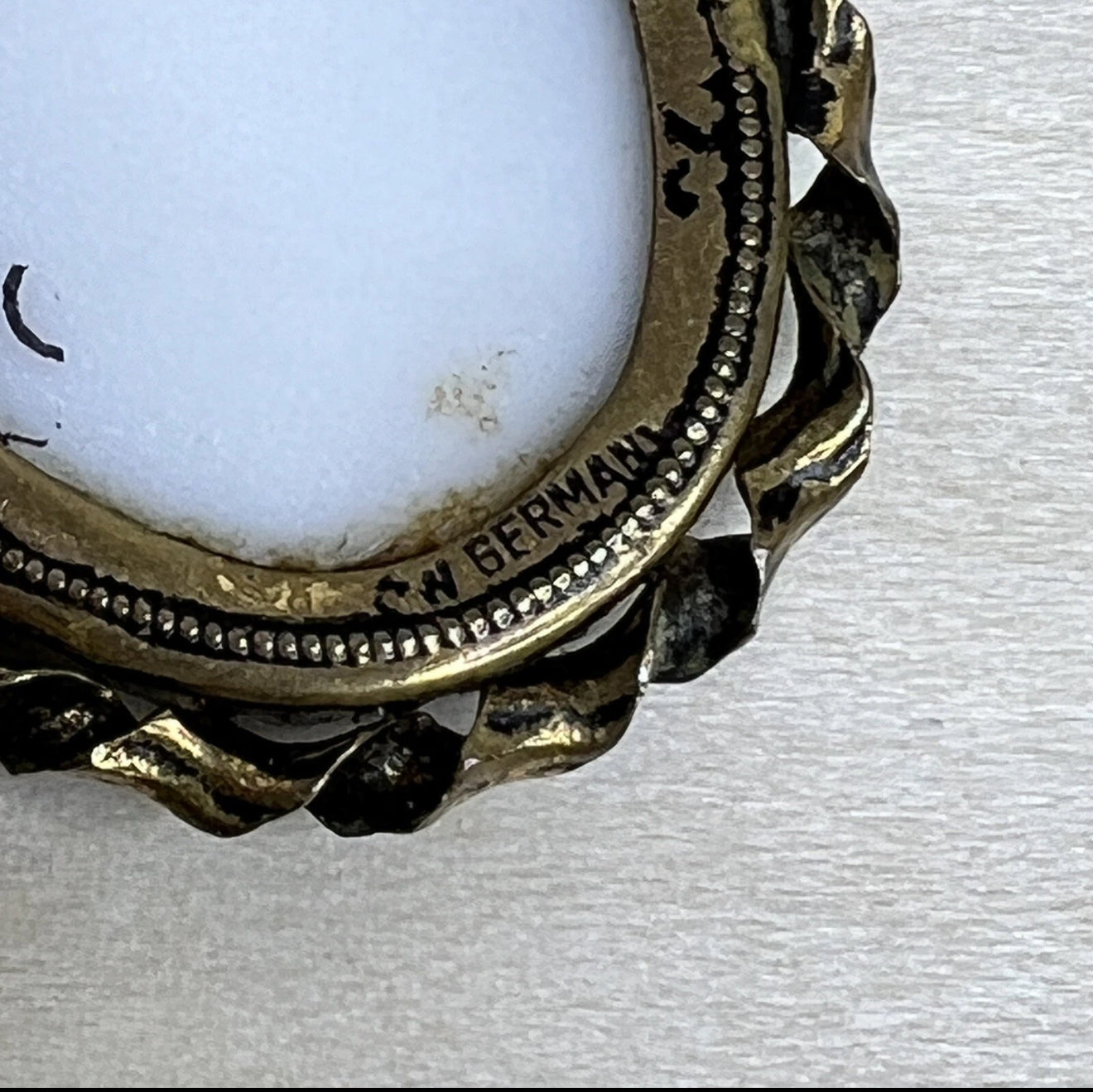 Vintage West Germany Porcelain Cameo Floral Brooch