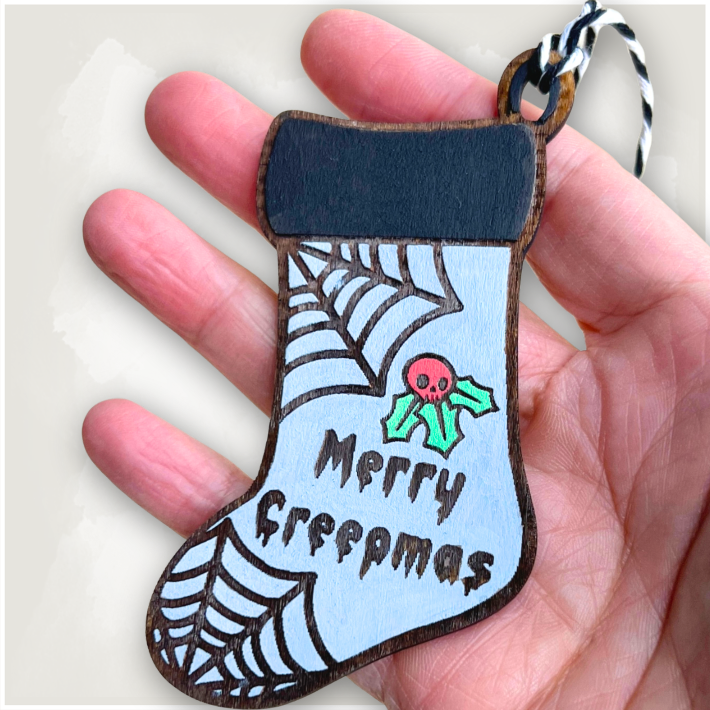 Horror Merry Creepmas Stocking Spooky Ornament
