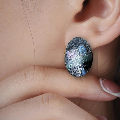 Vintage Floral Embossed Clip-On Earrings