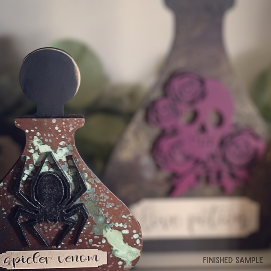 Halloween Apothecary Potion Bottle DIY Kit – Collectible Wooden Halloween Craft
