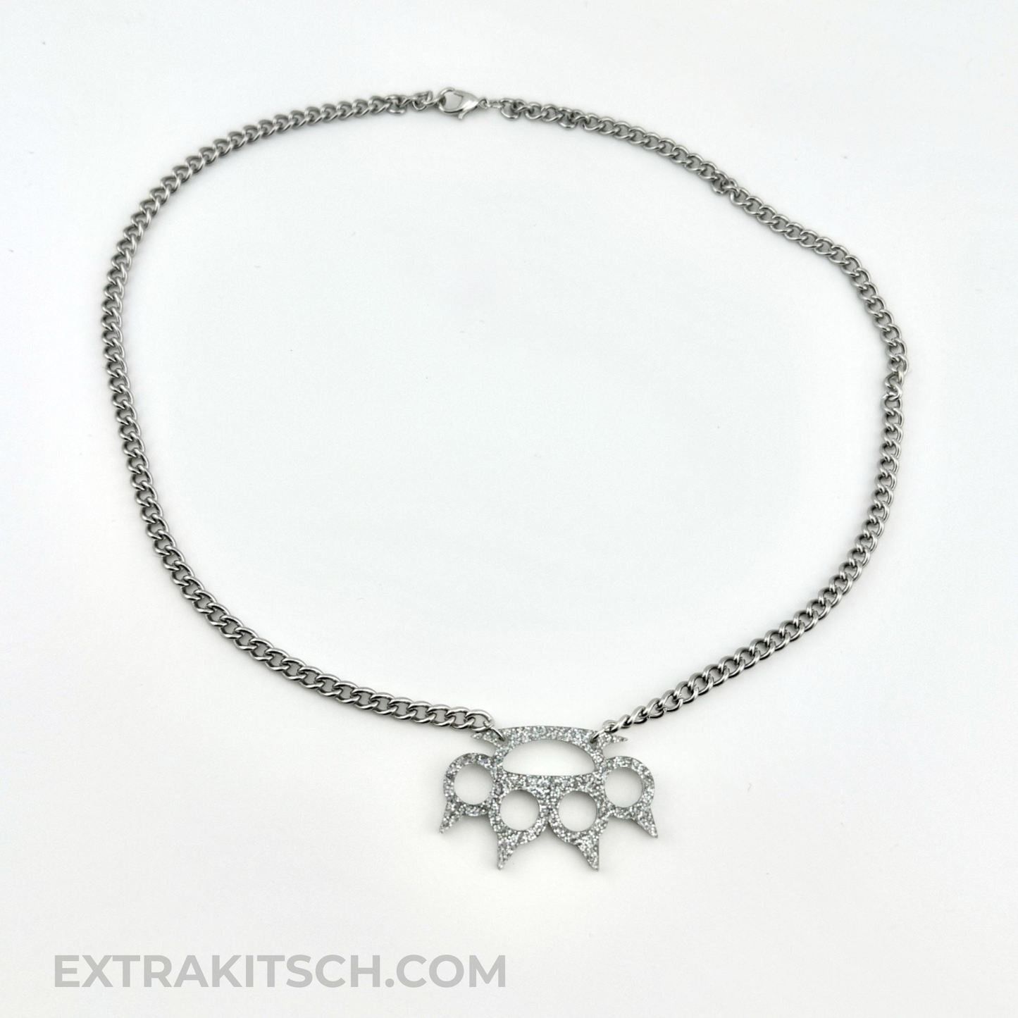 Y2K Glitter Knuckles Emo Necklace * Small Charm