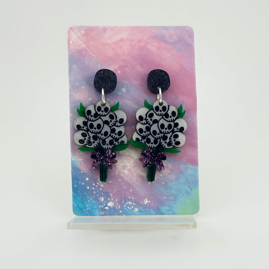 Skull Flower Bouquet Earrings