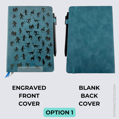 Cryptid Field Journal - Engraved Vegan Leather Notebook with Pen