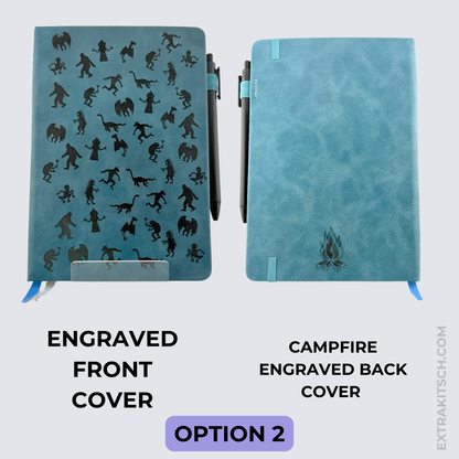 Cryptid Field Journal - Engraved Vegan Leather Notebook with Pen